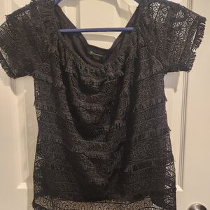 Black Lace Women's Top